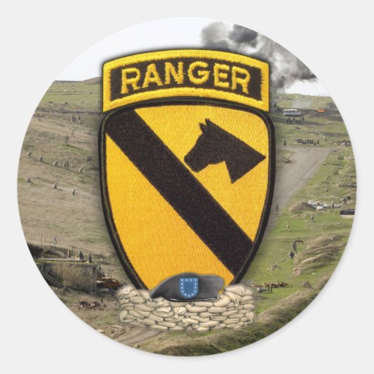 第1騎兵師団の空気cavパッチのスティッカー ラウンドシール (正面)