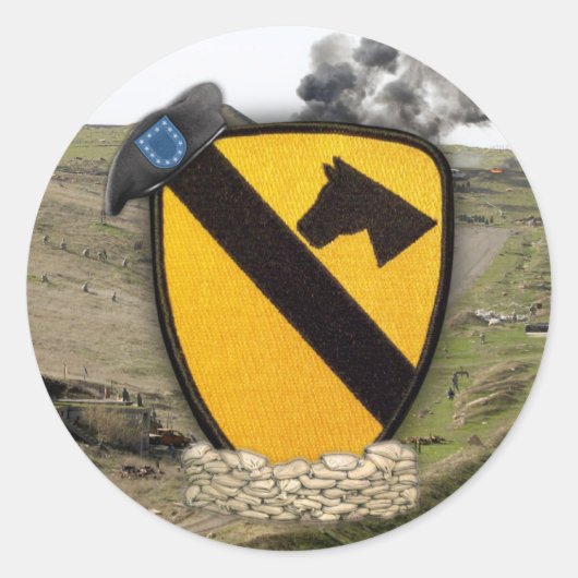 第1騎兵師団の空気cavパッチのスティッカー ラウンドシール (正面)