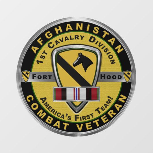 第1騎兵師団アフガニスタン退役軍人 ウィンドウサイン (シート)