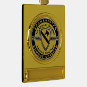 第1騎兵師団アフガニスタン退役軍人 ゴールドプレートバナーオーナメント (右)