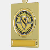 第1騎兵師団アフガニスタン退役軍人 ゴールドプレートバナーオーナメント (左)
