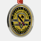 第1騎兵師団デザートストーム退役軍人メタルまたは メタルオーナメント (右)