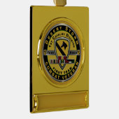 第1騎兵師団デザートストーム退役軍人 ゴールドプレートバナーオーナメント (右)