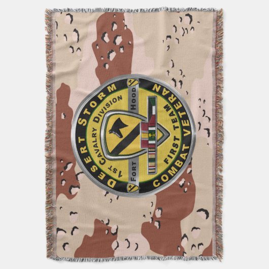 第1騎兵師団デザートストーム退役軍人 スローブランケット (正面縦)