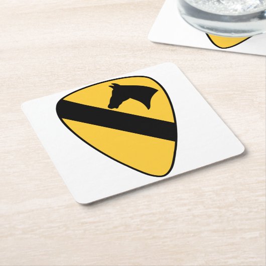 第1騎兵師団パッチ愛国者 スクエアペーパーコースター (アングル)