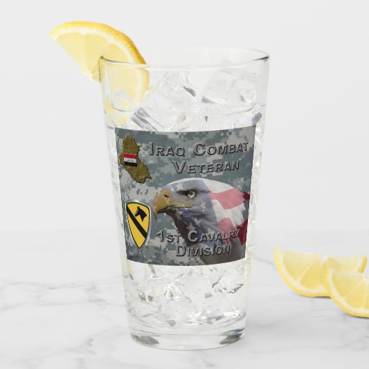 第1騎兵師団 – イラク退役軍人 タンブラーグラス (アイス正面)
