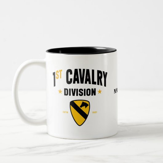 第1騎兵師団「チームの第1部統一された州」 ツートーンマグカップ (左)