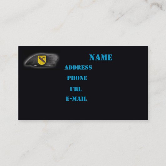 第1騎兵空軍cav vet vetイラクnamビジネスカード 名刺 (正面)