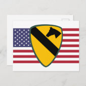 第1騎兵部門パッチ統一された州 ポストカード (正面/裏面)