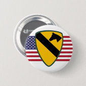 第1騎兵部門パッチ統一された州 缶バッジ (正面&裏面)