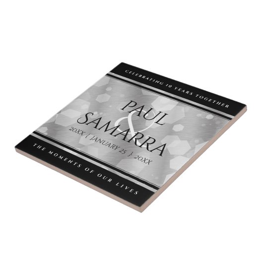 第10エレガント周結婚年お祝い タイル (側面)