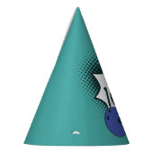 第10ハッピーバースデーブルーグリーンボーリング パーティーハット (左)