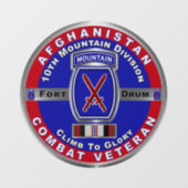 第10マウンテンディビジョンアフガニスタン退役軍人 ウィンドウサイン (シート)
