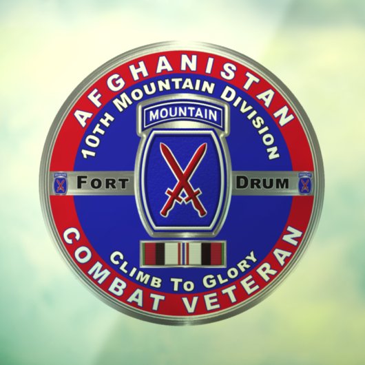 第10マウンテンディビジョンアフガニスタン退役軍人 ウィンドウサイン (シート3)