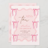 第10回ほこりっぽいピンクボウズ誕生日パーティープリンセス 招待状 (正面/裏面)