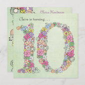 第10回ガールズバースデーパーティーカスタム招待状 招待状 (正面/裏面)