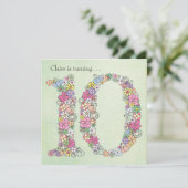 第10回ガールズバースデーパーティーカスタム招待状 招待状 (スタンド正面)