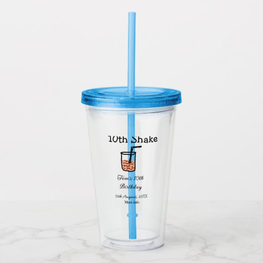 第10回シェイク10ハッピーバースデーミルクシェイク落書き アクリルタンブラー (正面)