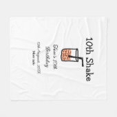 第10回シェイク10ハッピーバースデーミルクシェイク落書き フリースブランケット (正面(横))