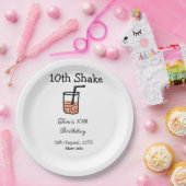 第10回シェイク10ハッピーバースデーミルクシェイク落書き ペーパープレート (パーティー)