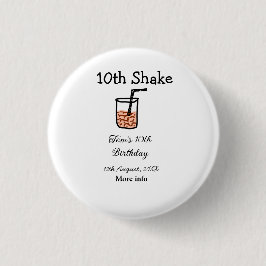 第10回シェイク10ハッピーバースデーミルクシェイク落書き 缶バッジ