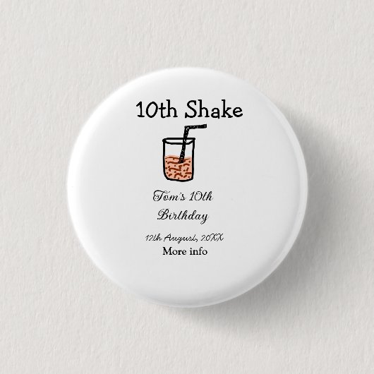 第10回シェイク10ハッピーバースデーミルクシェイク落書き 缶バッジ (正面)