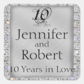 第10回スズ・ダイヤモンド記念日封筒用シール スクエアシール (正面)