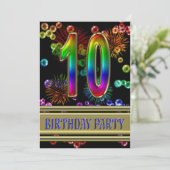 第10回バースデーパーティーの招待状(気泡あり) 招待状 (スタンド正面)