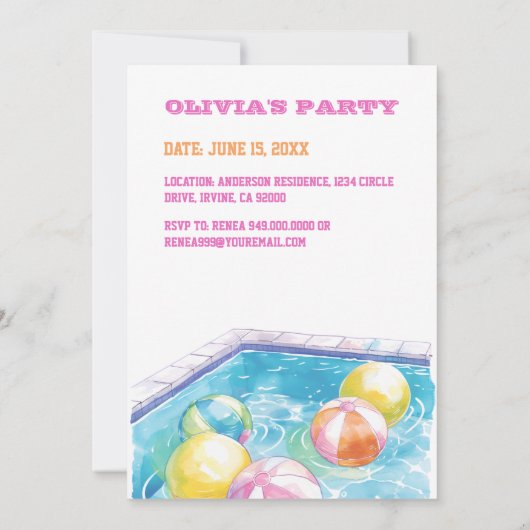 第10回バースデーパーティーへの招待 招待状 (裏面)