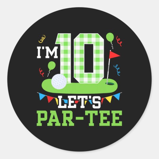 第10回バースデーパーティーゴルフボーイ10歳ゴルファー1 ラウンドシール (正面)
