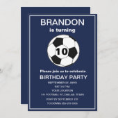 第10回バースデーパーティーサッカー海軍ブルーボーイズスポーツ 招待状 (正面/裏面)