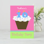 第10回バースデーパーティー招待状10キャンドル 招待状 (スタンド正面)