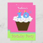 第10回バースデーパーティー招待状10キャンドル 招待状 (正面/裏面)