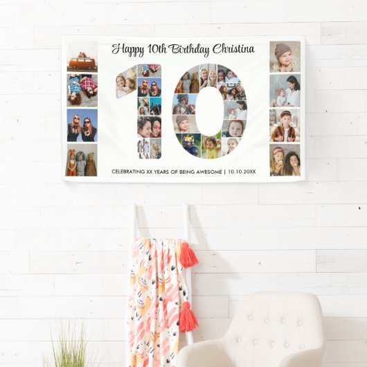 第10回バースデーパーティー第10回フォトコラージュ 横断幕 (インサイチュ)