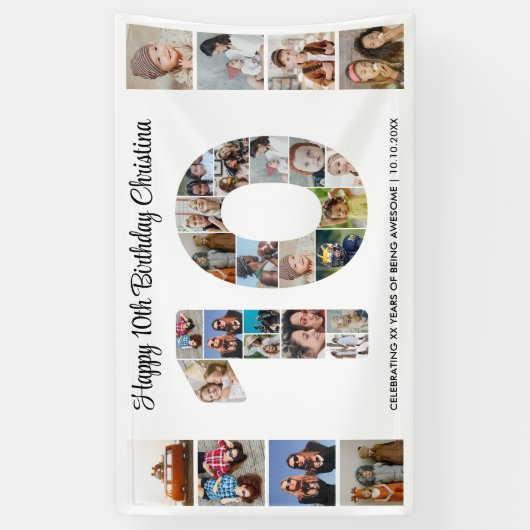第10回バースデーパーティー第10回フォトコラージュ 横断幕 (縦)
