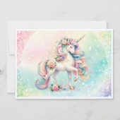 第10回ユニコーン誕生日パーティパステルレインボー 招待状 (裏面)