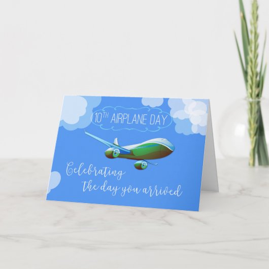 第10回年機の導入の日グリーン飛行機 カード (正面)