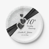 第10回白いダマスク(黒アクセント付) ペーパープレート (正面)