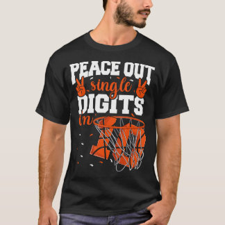 第10回誕生日シャツボーイズバスケットボールピースアウトシン Tシャツ