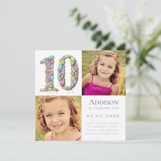 第10回10年のバルーンの誕生パーティー写真I 招待状 (スタンド正面)