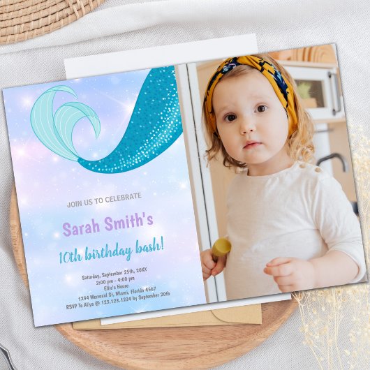 第10回Mermaid誕生日招待状と写真 招待状