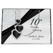 第10大きいオニックスおよび白い結婚記念日- ラージペーパーバッグ (正面)