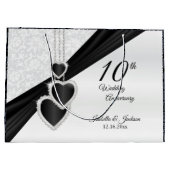 第10大きいオニックスおよび白い結婚記念日- ラージペーパーバッグ (裏面)