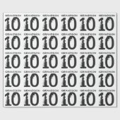 第10孫のための誕生日、白の黒い文字 ラッピングペーパー (フラット)