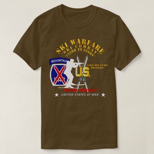 第10山岳師団スキー戦闘冬戦争 Tシャツ (デザイン正面)