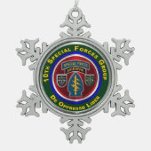 第10期特殊部隊グループ記念クリスマスメタル スノーフレークピューターオーナメント (正面)