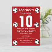 第10期誕生日パーティーサッカーレッドボーイズスポーツ 招待状 (スタンド正面)