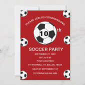 第10期誕生日パーティーサッカーレッドボーイズスポーツ 招待状 (正面)
