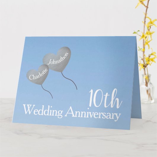 第10結婚回スズ記念気球 カード (黄色い花)