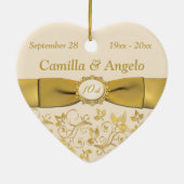 第10結婚記念日のクリスマスのオーナメント セラミックオーナメント (裏面)